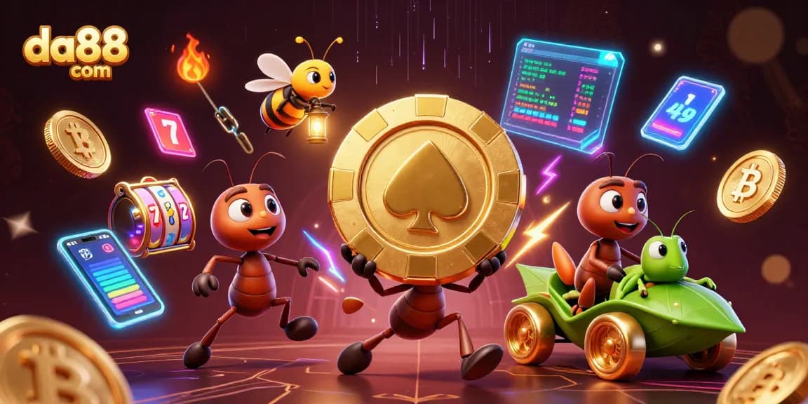 Experience the thrill of da88 com with a vibrant 3D casino heist scene featuring fun characters and dynamic game elements.