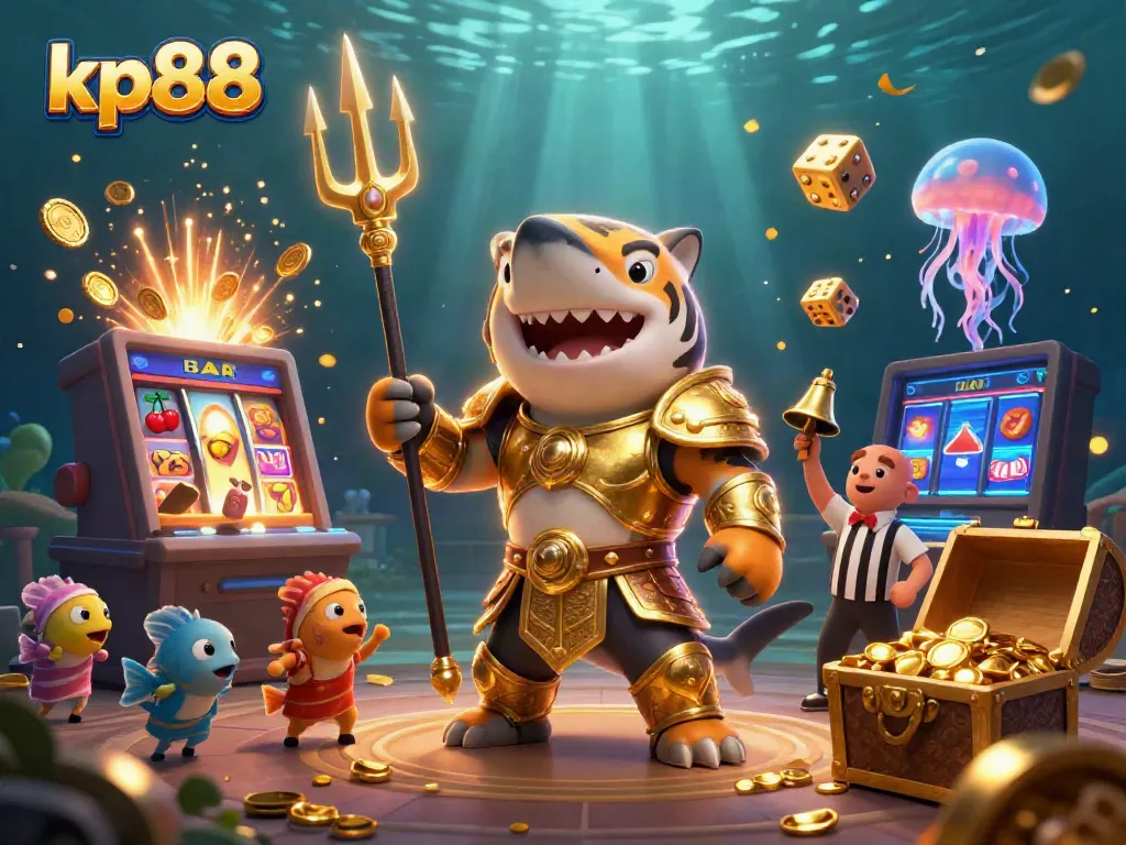 Experience exciting gameplay with kp88 at an underwater casino featuring vibrant 3D characters and jackpots.