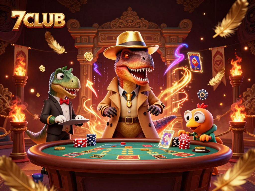 Experience thrilling gameplay at 7CLUB with card counters and colorful casino elements.
