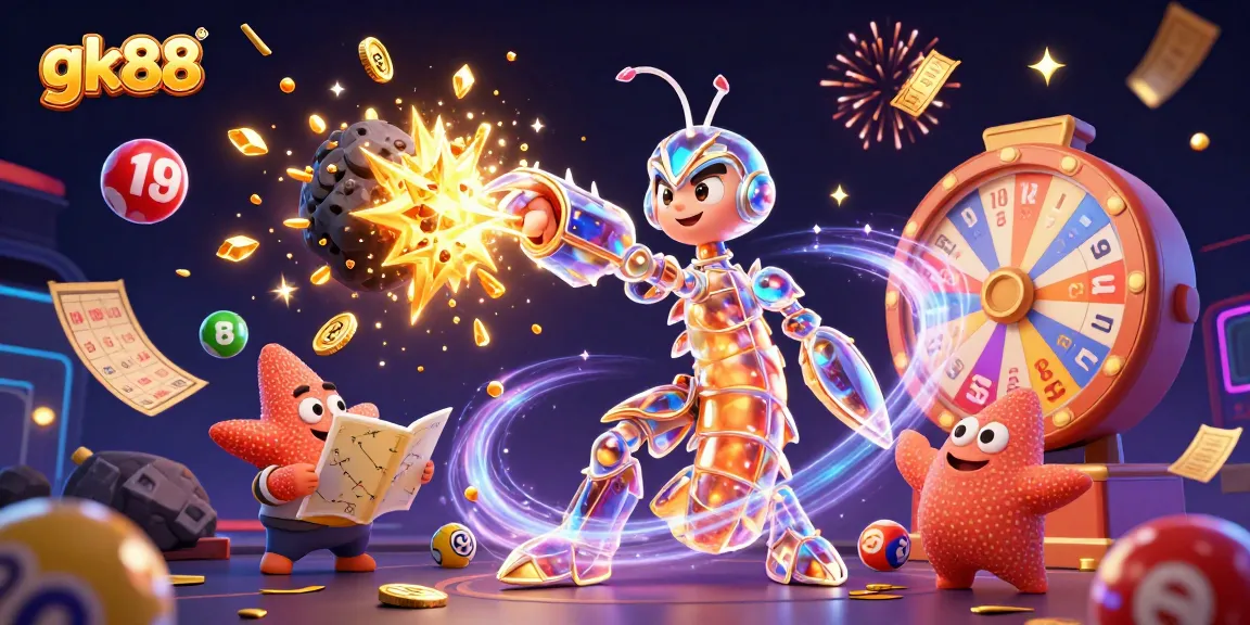 Engage with gk88's thrilling gaming universe filled with vibrant lottery balls and exciting casino elements.
