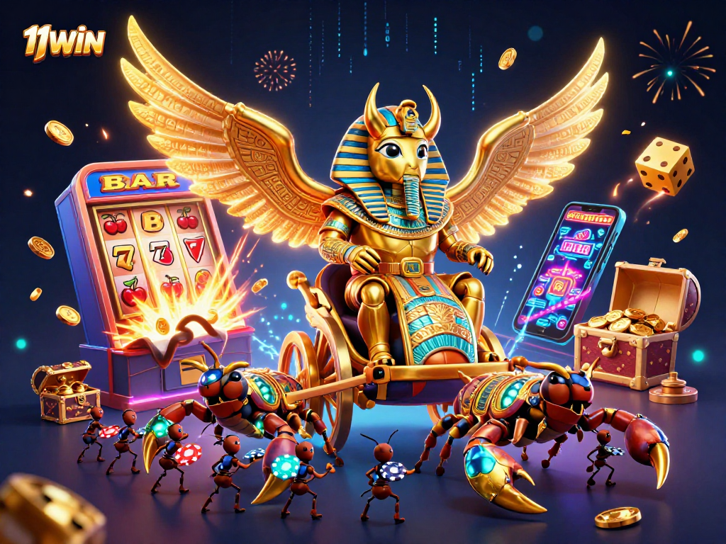 Experience the thrill of winning big at 11WIN with vibrant gaming elements, dynamic action, and engaging visuals.