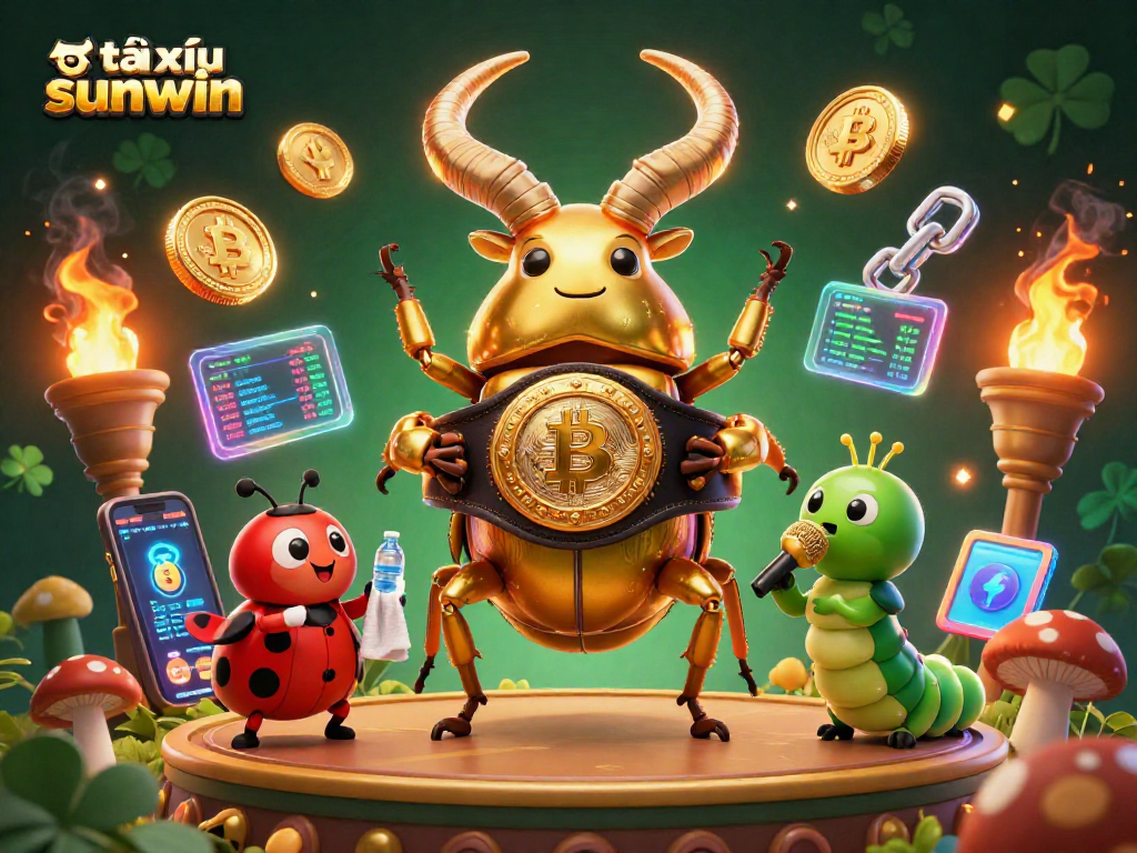 Experience thrilling action at tài xỉu sunwin with a vibrant 3D illustration of gaming excitement.