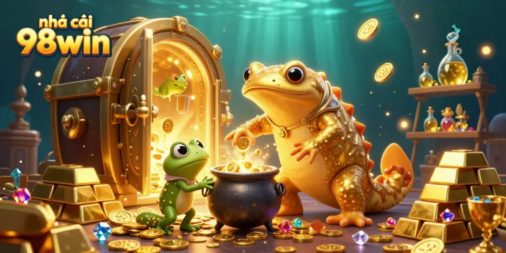 Navigate the exciting realm of nhà cái 98win with vibrant scenes of casino winning opportunities.