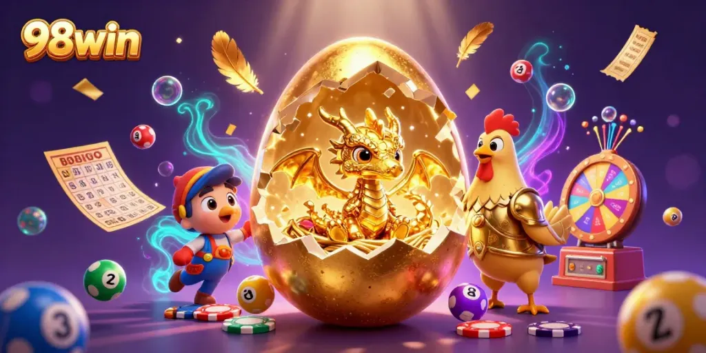 Engage in exciting games at 98win with golden rewards and dynamic gambling elements.