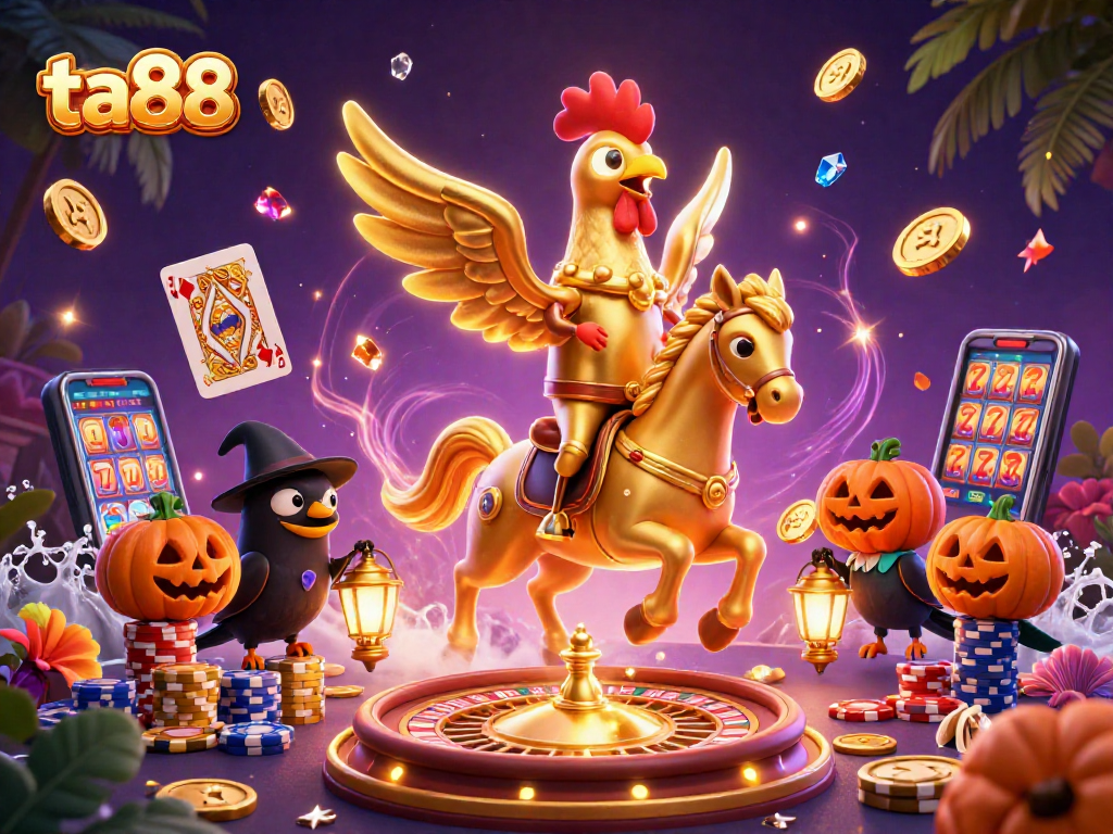Experience the thrill of ta88 gaming with vibrant characters and casino elements in an enchanting scene.