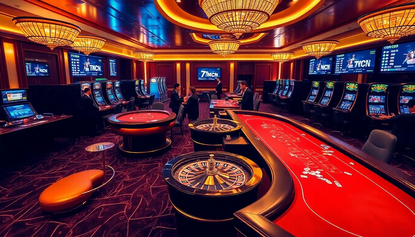 Experience thrilling gambling at 7mcn with vibrant casino tables and live sports scores.
