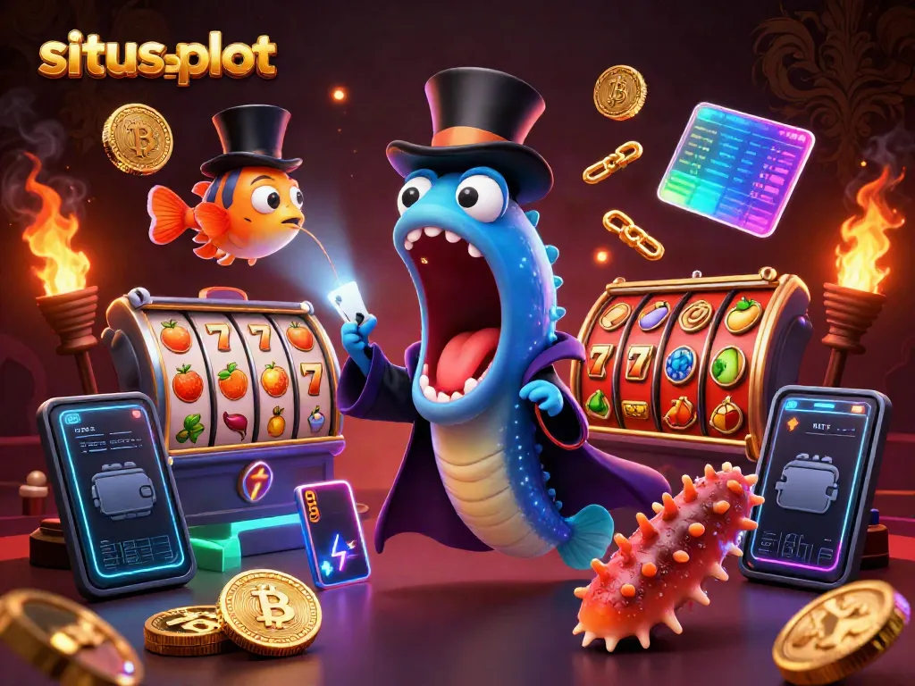 Experience exhilarating spins at situs slot with a vibrant 3D magical scene featuring sea creatures.