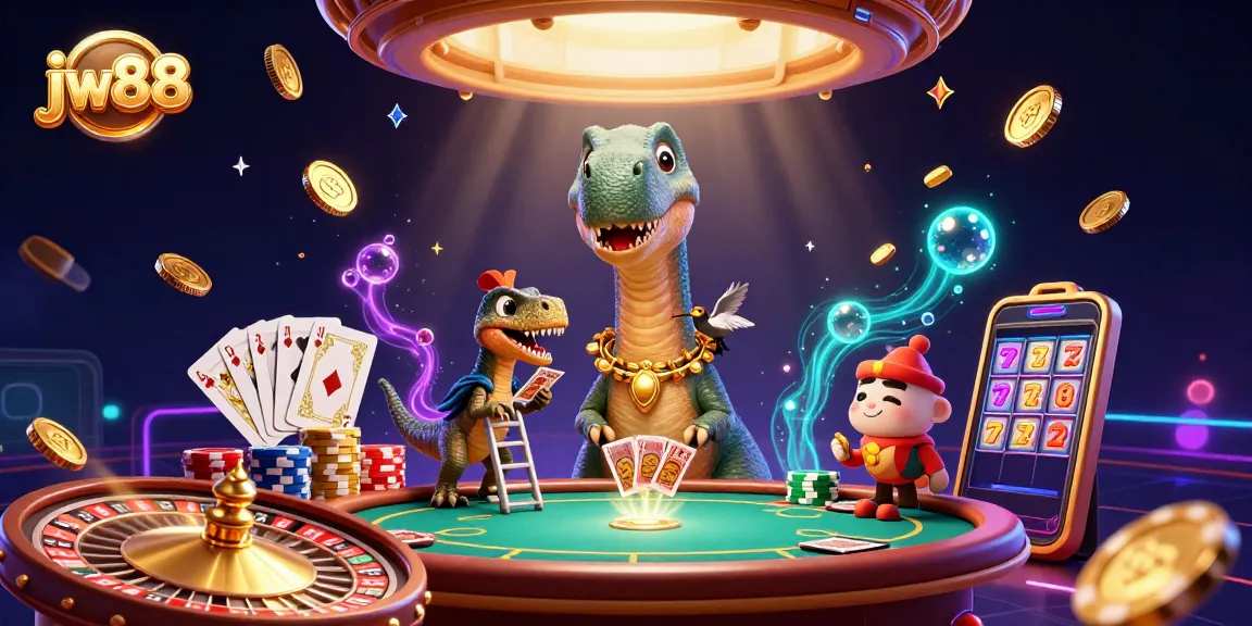 Experience thrilling wins at jw88 with vibrant casino games, cheerful characters, and dazzling treasures.