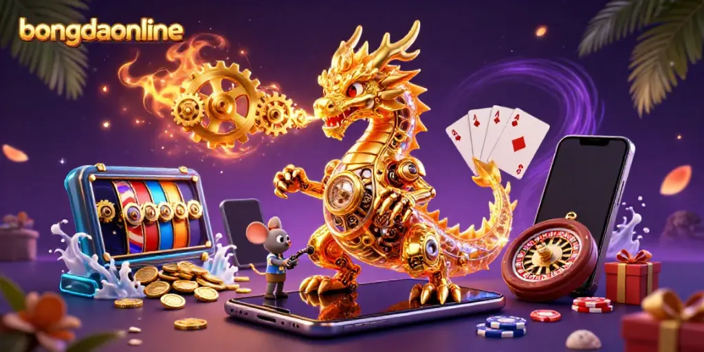 Engage in thrilling gameplay with bongdaonline's 3D dragon and vibrant casino elements.