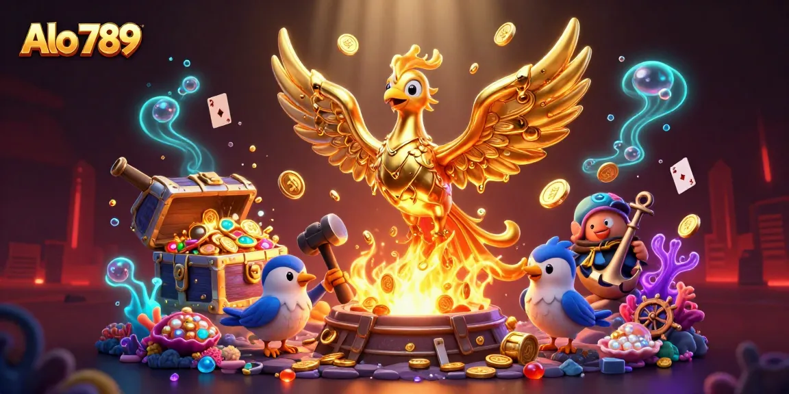Alo 789 invigorates the online gambling scene with a dazzling phoenix and minting coins from molten gold.