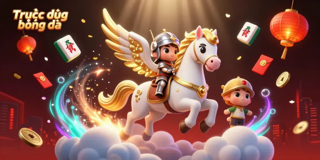 Engage in Trực tiếp bóng đá with an enchanting illustrated scene featuring a knight and mythic horse.