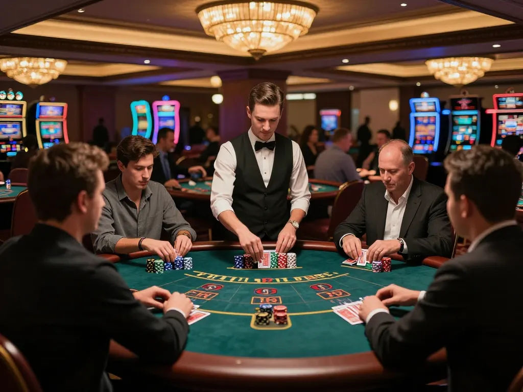 Experience high-stakes gambling at 11bet1 blackjack tables in an upscale casino atmosphere