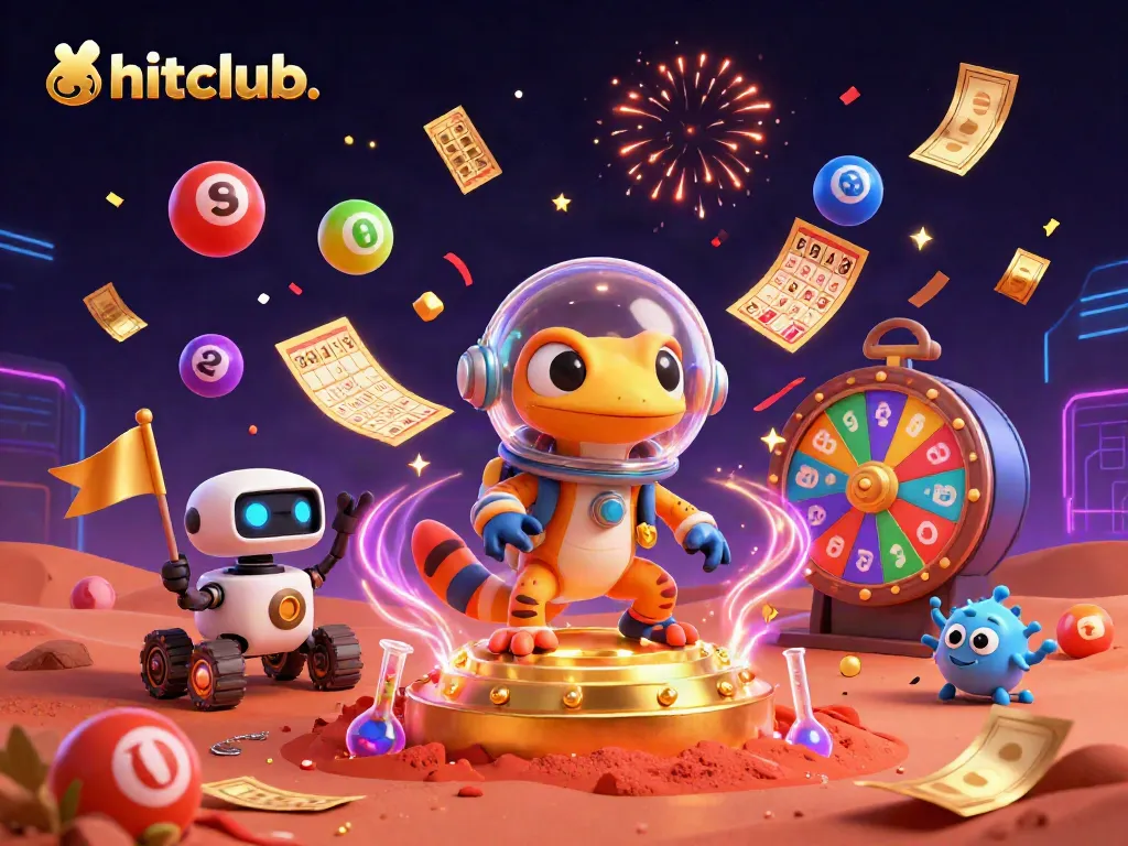 Join the fun with hitclub. in this vibrant Martian casino discovery with gecko and robot!