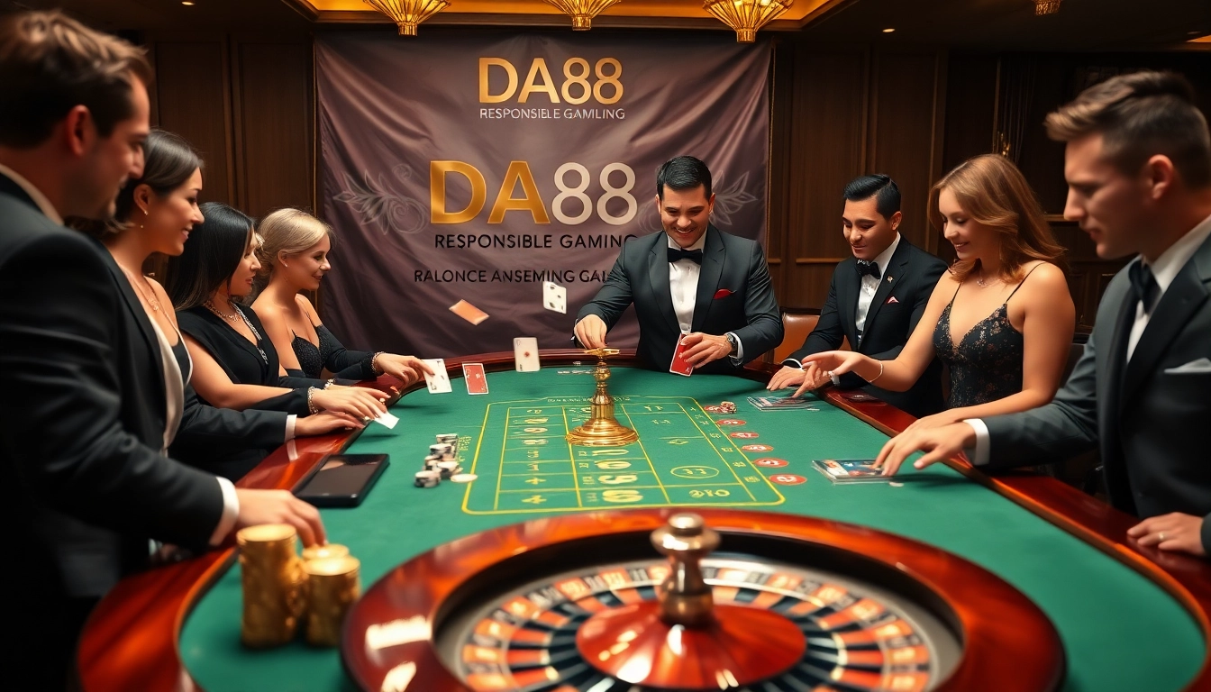 Experience the excitement at DA88's premier casino tables, where players engage in thrilling games of blackjack and roulette.